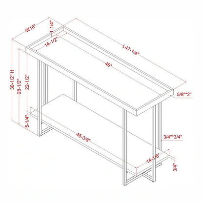 Damara Farmhouse 47-inch Metal 1-Shelf Sofa Table by Furniture of America