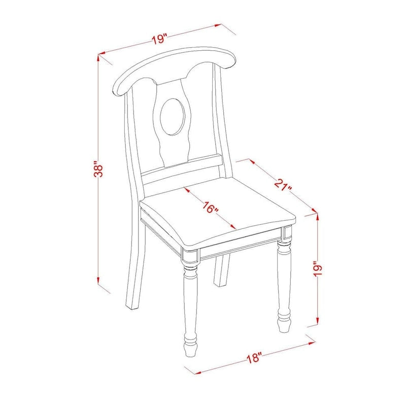 East West Furniture 7 Piece Kitchen Table Set Consist of an Oval Dining Table and Solid Chairs, Saddle Brown (Seat Type Options)