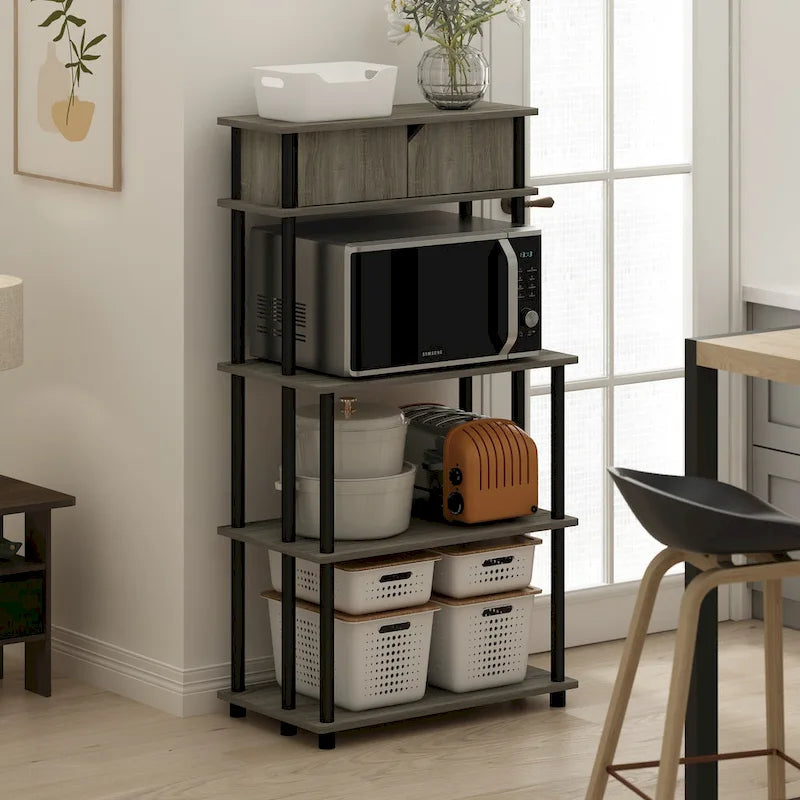 Furinno Turn-N-Tube Toolless Storage Shelf with Top Cabinet
