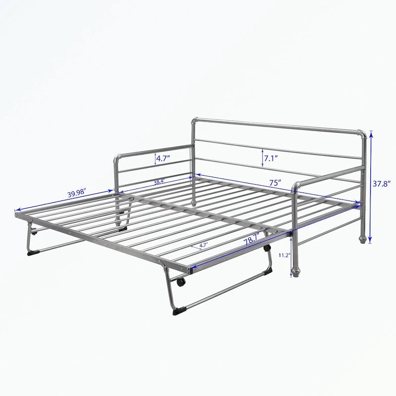 Twin Size Daybed with Adjustable Trundle