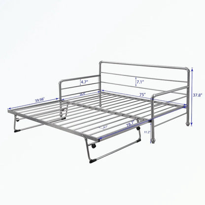 Twin Size Daybed with Adjustable Trundle