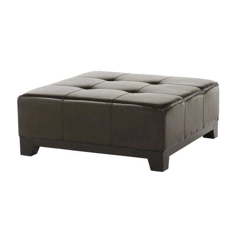 Darlington Espresso Bonded Leather Ottoman by Christopher Knight Home