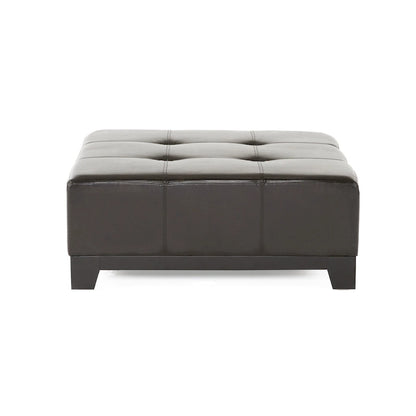 Darlington Espresso Bonded Leather Ottoman by Christopher Knight Home