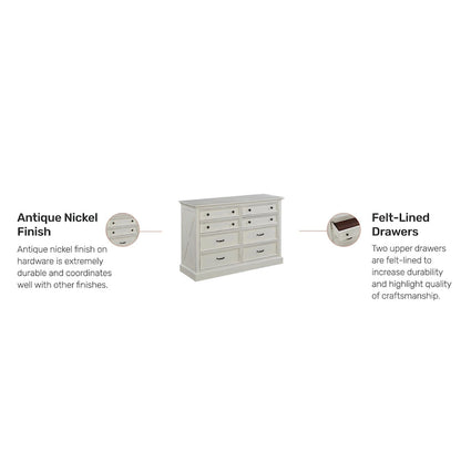 Homestyles Seaside Lodge Off-White Dresser with 8 Drawers