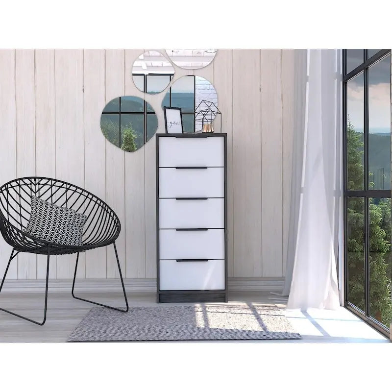 TUHOME Kaia 5 Drawer Dresser, Vertical Dresser