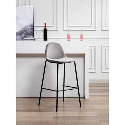 Porthos Home Tam Bar Stools Set Of 2, Velvet Upholstery, Iron Legs