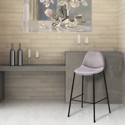 Porthos Home Tam Bar Stools Set Of 2, Velvet Upholstery, Iron Legs