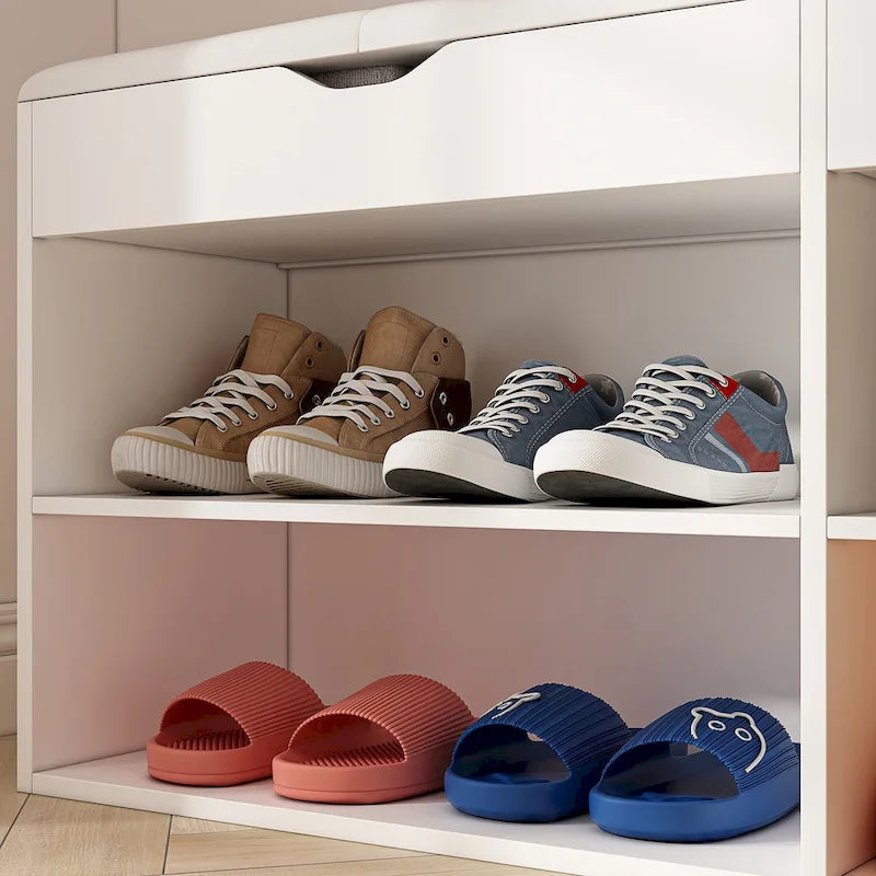 Shoe Storage Bench Padded Cushion Entryway Bench with Flip-Open Box - 47.2Wx21.2D