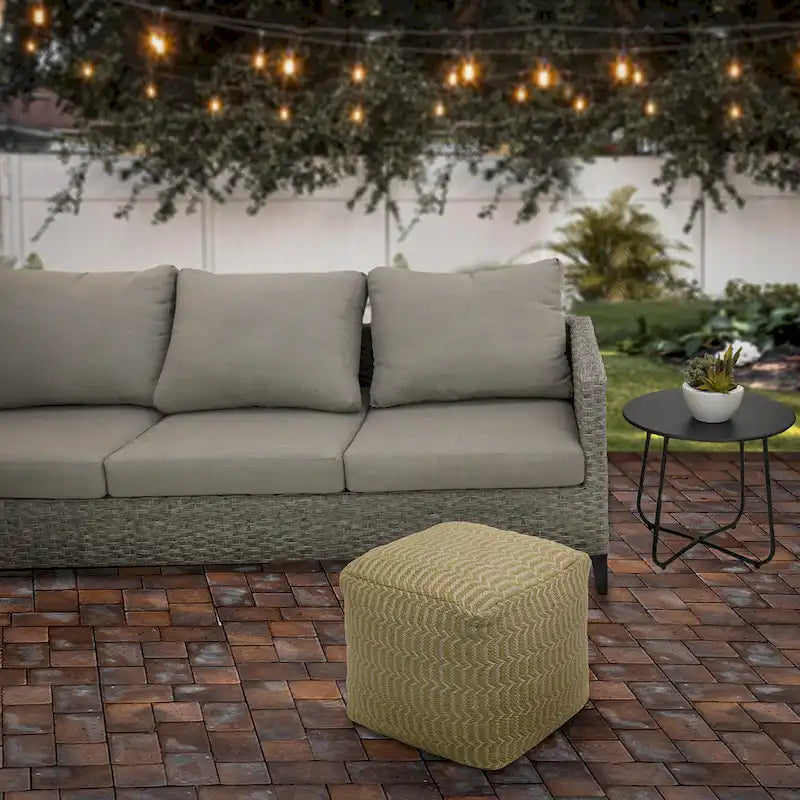 16 Hand Woven Pouf Ottoman, Sand by National Tree Company - 16 in