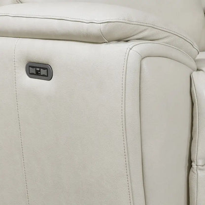 Steve Silver Durham Ivory Top Grain Leather Power Sofa