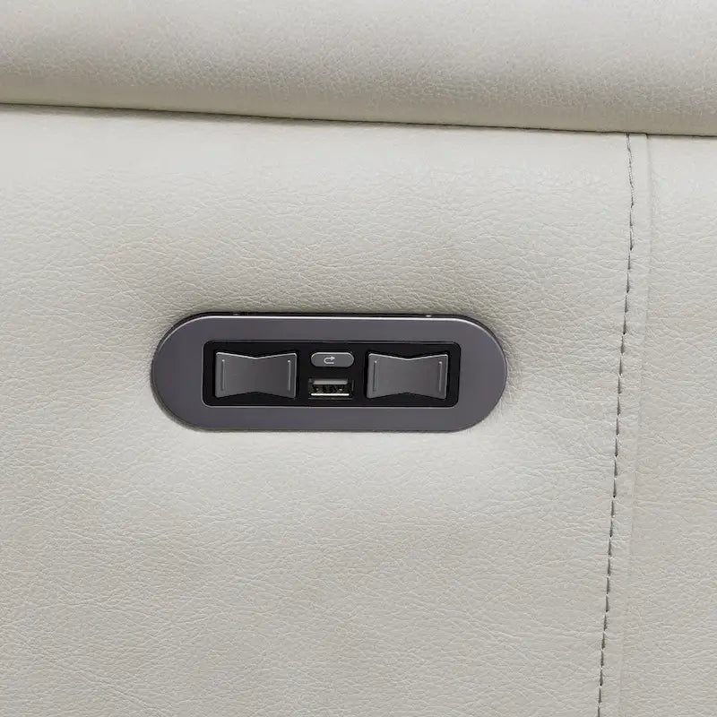 Steve Silver Durham Ivory Top Grain Leather Power Sofa