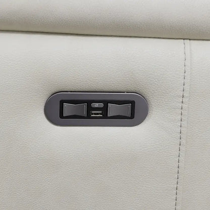 Steve Silver Durham Ivory Top Grain Leather Power Sofa