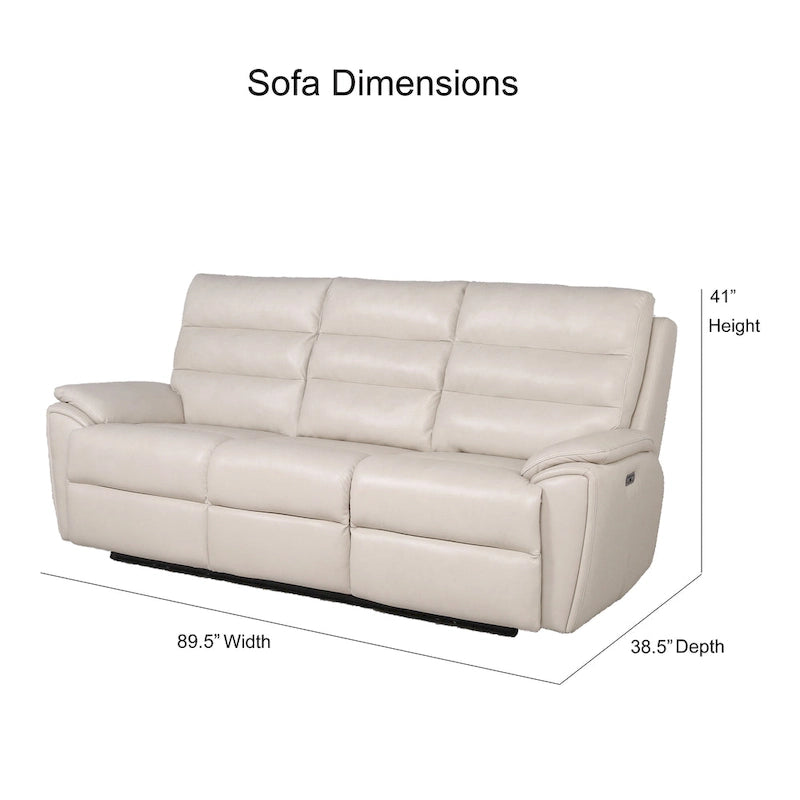 Steve Silver Durham Ivory Top Grain Leather Power Sofa