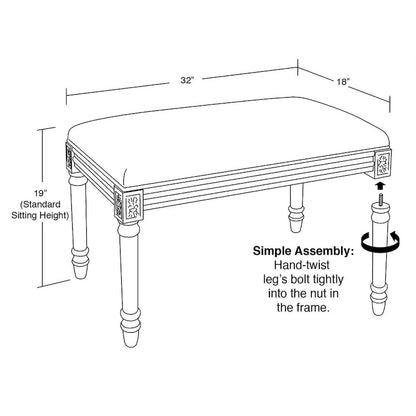 Taupe Penoy Bench with Wood Stain Finish