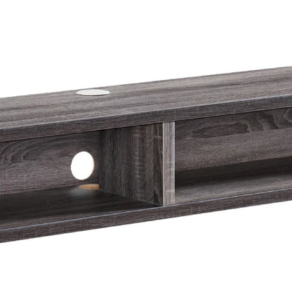 DH BASIC Wall-Mounted Gray 60 Open Shelf TV Console by Denhour