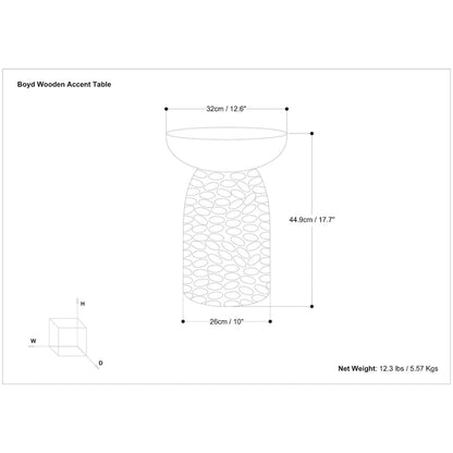 WYNDENHALL Willis 13 inch Wide Solid Wood Contemporary Accent Table & Fully Assembled - 12.6 D x 12.6 W x 17.7 H