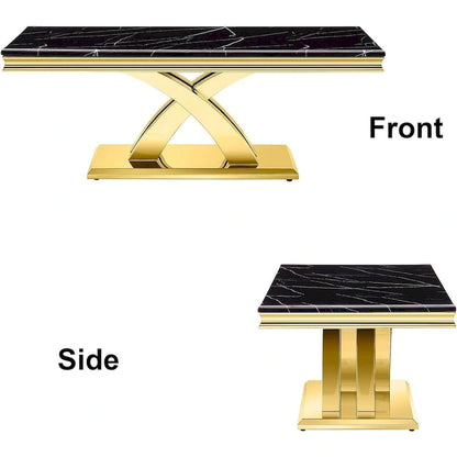 Modern Coffee Table 48 Rectangular Coffee Table with X Base Pedestal Coffee Tables for Living Room