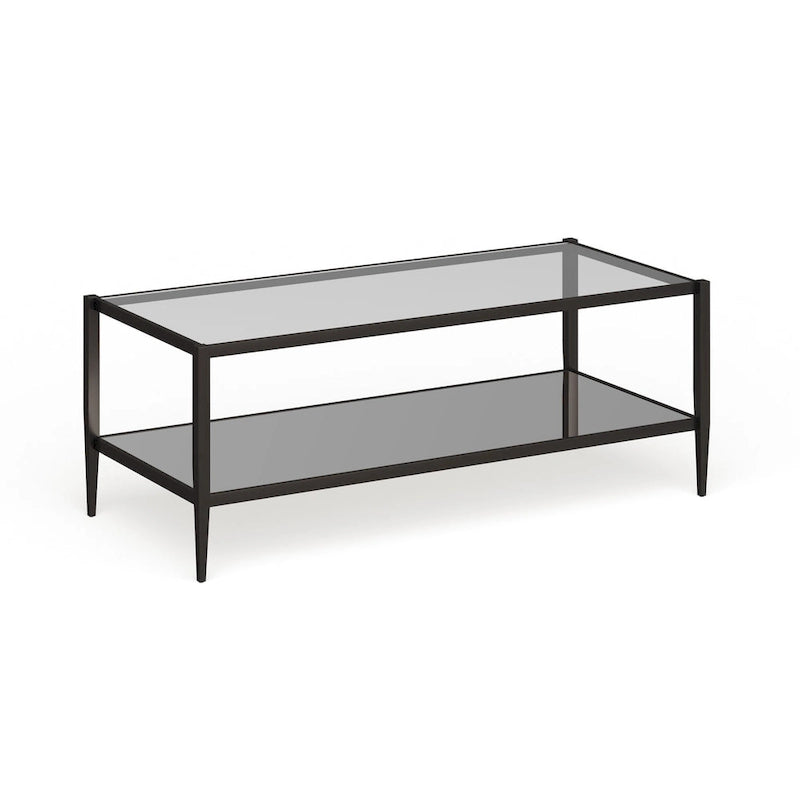 Hera 45 Wide Rectangular Coffee Table with Mirror Shelf