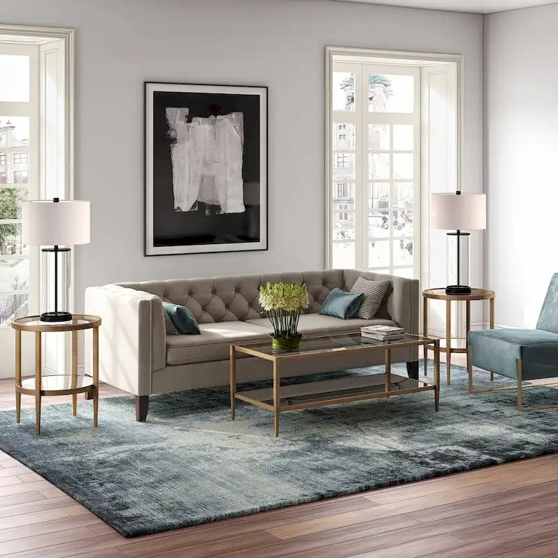 Hera 45 Wide Rectangular Coffee Table with Mirror Shelf