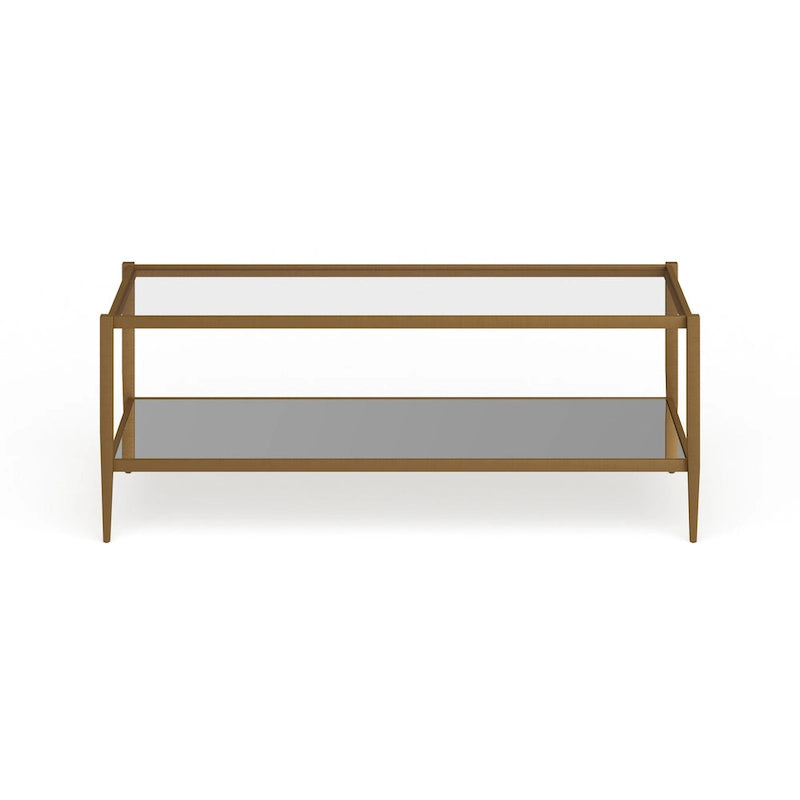 Hera 45 Wide Rectangular Coffee Table with Mirror Shelf