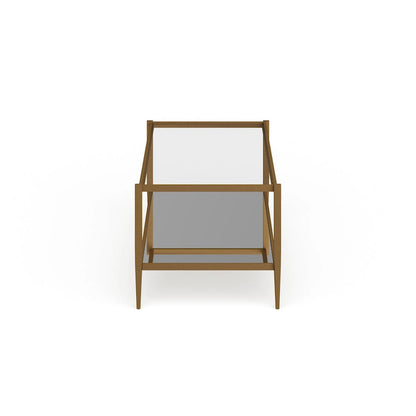 Hera 45 Wide Rectangular Coffee Table with Mirror Shelf