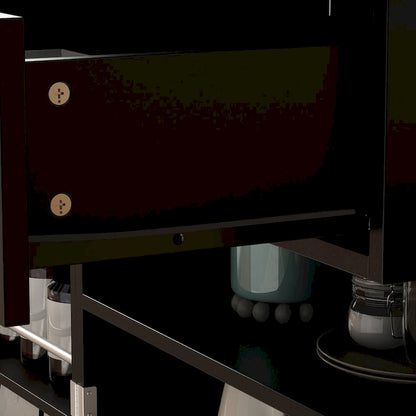 Buffet Cabinet w Hutch Kitchen Pantry Storage Cabinet White Sideboard