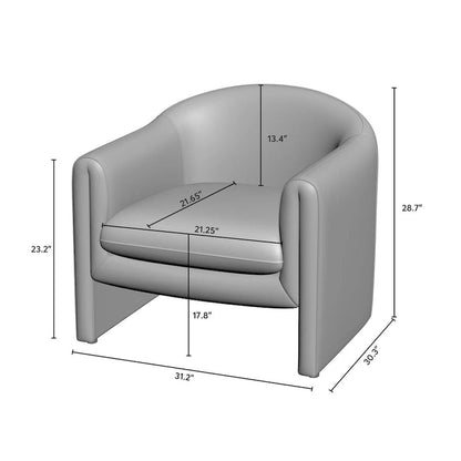 VANOMi 31.2 Inch Nordic Wide Boucle Upholstered Barrel Accent Chair