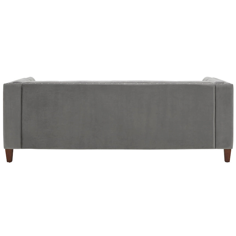 Layla Jewel-tuft Grey Velvet Seating with Nailhead by iNSPIRE Q Bold