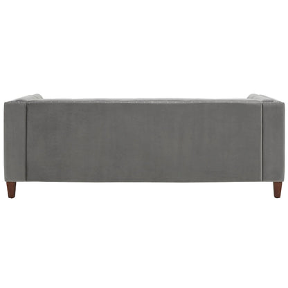 Layla Jewel-tuft Grey Velvet Seating with Nailhead by iNSPIRE Q Bold