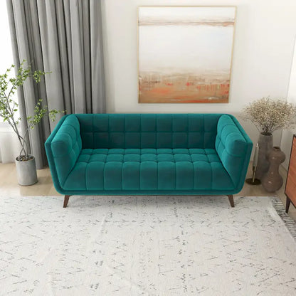 Kameron Mid Century Modern Style Channel Tufted Sofa Couch for Living Room