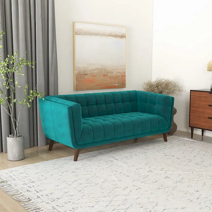 Kameron Mid Century Modern Style Channel Tufted Sofa Couch for Living Room