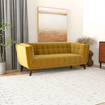 Kameron Mid Century Modern Style Channel Tufted Sofa Couch for Living Room