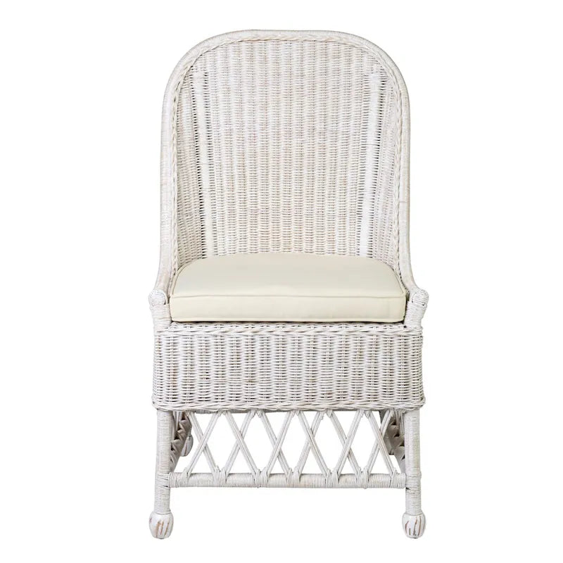 Natural Rattan Cushioned Dining Accent Chair by East at Main