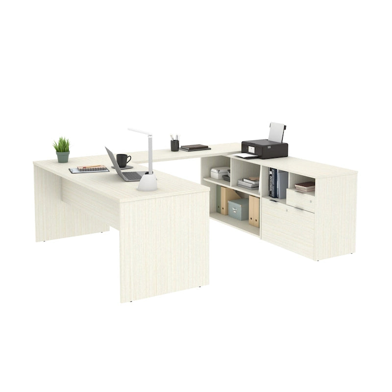 Bestar i3 Plus U-Desk with Two Drawers