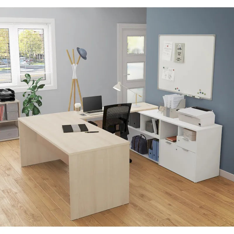 Bestar i3 Plus U-Desk with Two Drawers