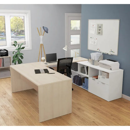 Bestar i3 Plus U-Desk with Two Drawers