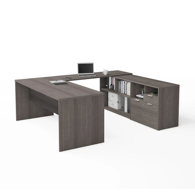 Bestar i3 Plus U-Desk with Two Drawers