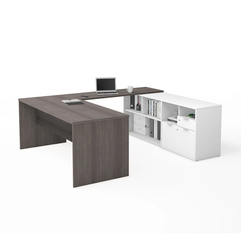 Bestar i3 Plus U-Desk with Two Drawers