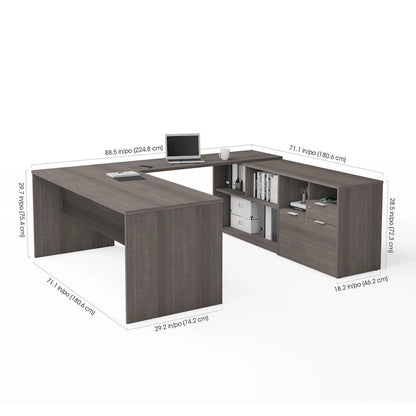 Bestar i3 Plus U-Desk with Two Drawers