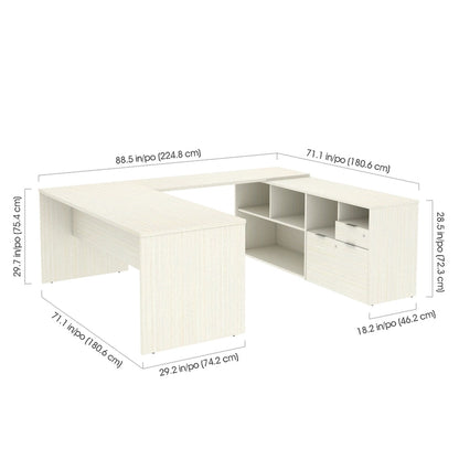 Bestar i3 Plus U-Desk with Two Drawers