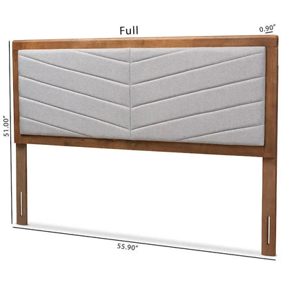 Iden Modern and Contemporary Wood Headboard -Light Grey