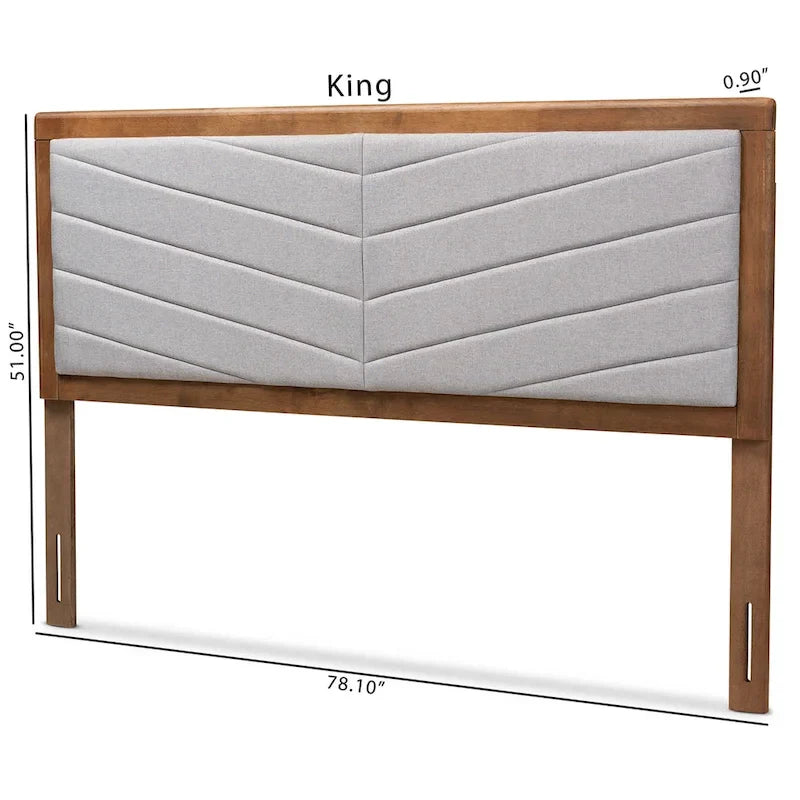 Iden Modern and Contemporary Wood Headboard -Light Grey