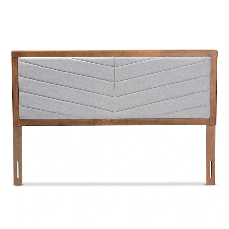 Iden Modern and Contemporary Wood Headboard -Light Grey