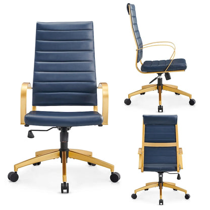 CAROCC Ribbed Computer Office Chair Adjustable Swivel High Back Desk Chair