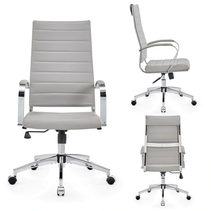 CAROCC Ribbed Computer Office Chair Adjustable Swivel High Back Desk Chair