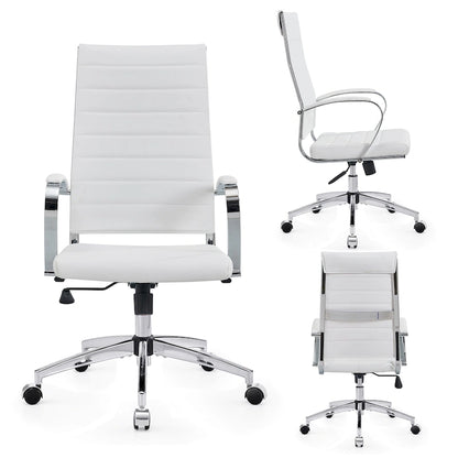 CAROCC Ribbed Computer Office Chair Adjustable Swivel High Back Desk Chair