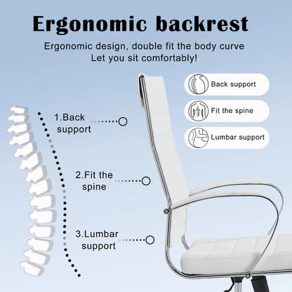 CAROCC Ribbed Computer Office Chair Adjustable Swivel High Back Desk Chair