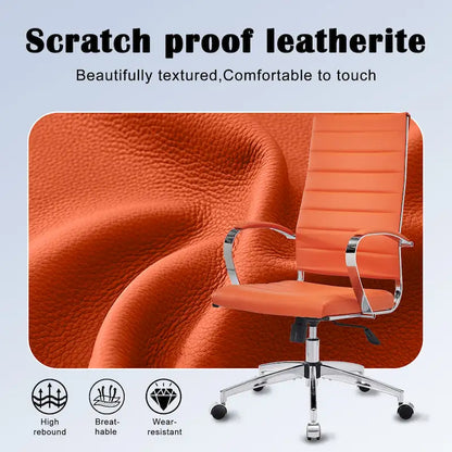 CAROCC Ribbed Computer Office Chair Adjustable Swivel High Back Desk Chair