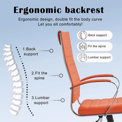 CAROCC Ribbed Computer Office Chair Adjustable Swivel High Back Desk Chair
