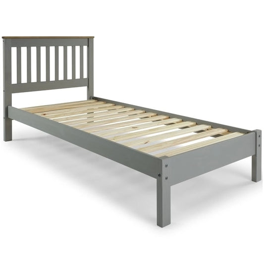 Wood Slatted Twin Size Bed Corona Collection